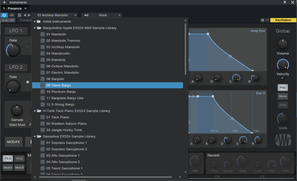 Presence XT Sampler - PreSonus Studio One  Professional Version -  Syntheway EXS24/KONTAKT Third-party Sample Libraries