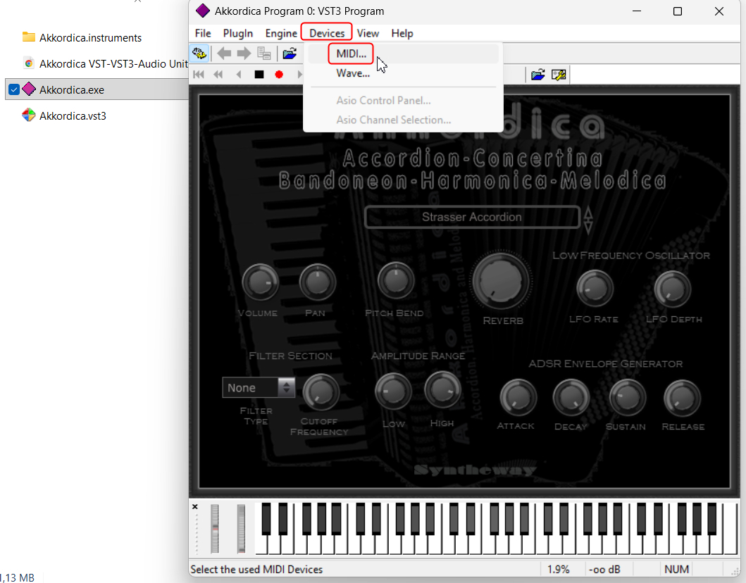 Akkordica VST3 MIDI Setup